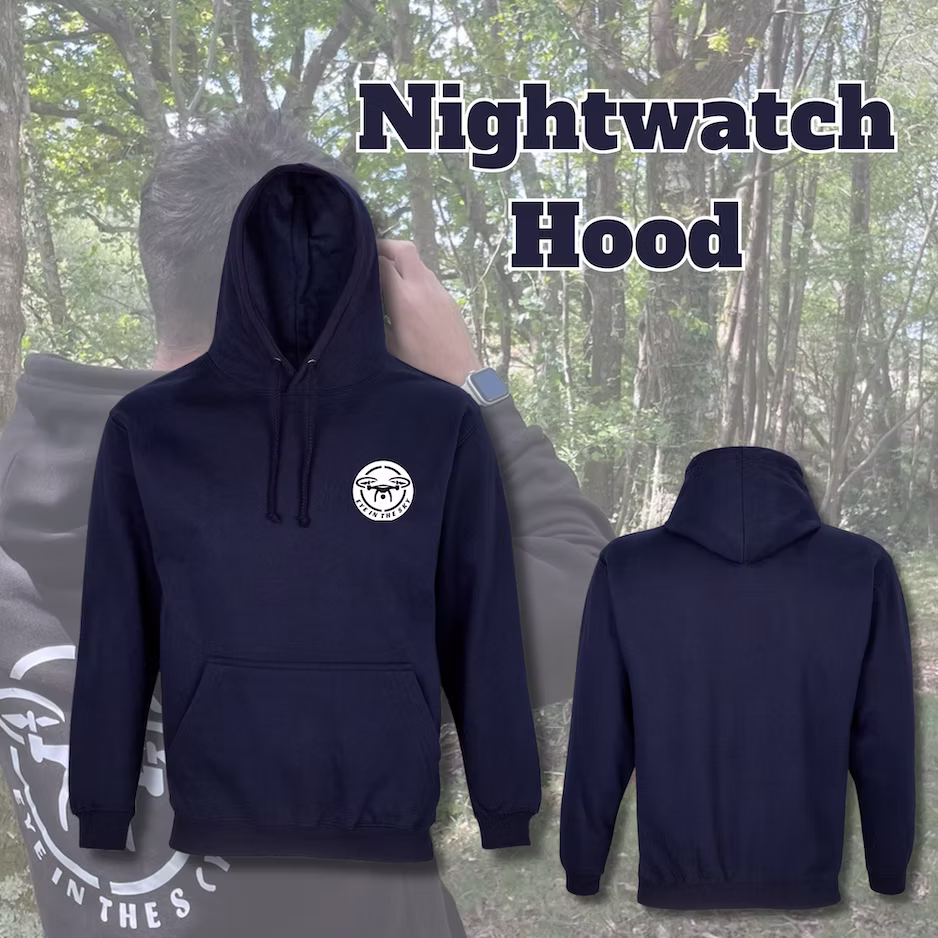 Nightwatch Hood heavyweight drop-shoulder hoodie with Eye In The Sky logo